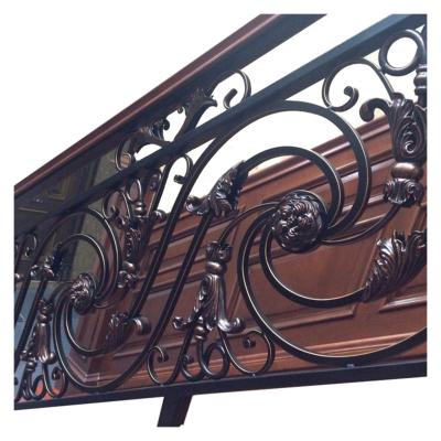 China Customized according to China factory direct sale real custom size modern solid wood iron railing wrought iron railing designs for sale