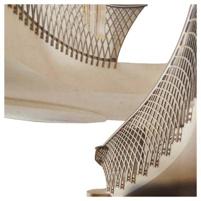 China Customized according to actual situation villa hotel piece Hotel Mesh Geometric Shape Stainless Steel Gold Stair Railing for sale