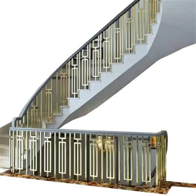 China Customized according to actual situation custom printed leaf geometry indoor and outdoor balcony stair railing iron gold plated ornamental handrail for sale