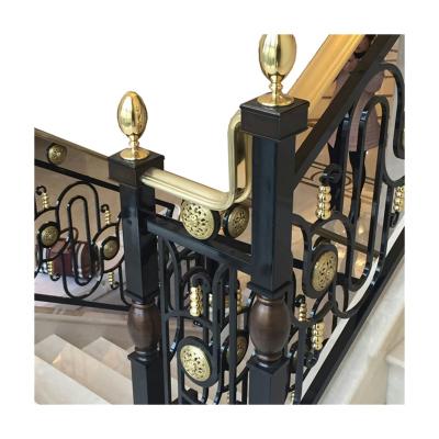 China Customized According to China Real Manufacturers Wholesale Custom Art Electroplating Solid Wood Handrail Aluminum Decorative Steel Railing for sale