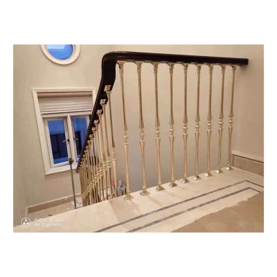 China Customized According to Real Custom Geometric Stainless Steel Handrails Real Custom Geometric Indoor Balcony Railings Indoor Solid Wood Traditional Craftsman Railing for sale