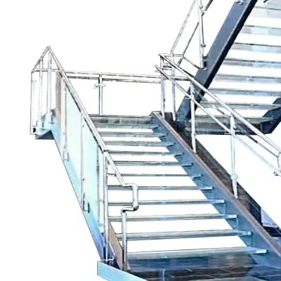 China Modern Floating Stairs With Straight Tempered Glass Pedal /Design Glass Stairs for sale