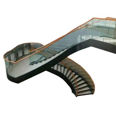 China Modern Custom Arch Steel Stair Series Without Support, Bar, Club Steel Spiral Staircase for sale