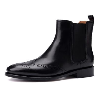 China Anti-Smell Bespoke Luxury Quality Goodyear Oxford Black Leather Mens Chelsea Boots Custom Made for sale