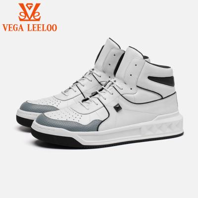 China 2022 new fashion trend basketball style genuine leather men's casual ankle boots sneakers advertised leisure handmade boots for sale