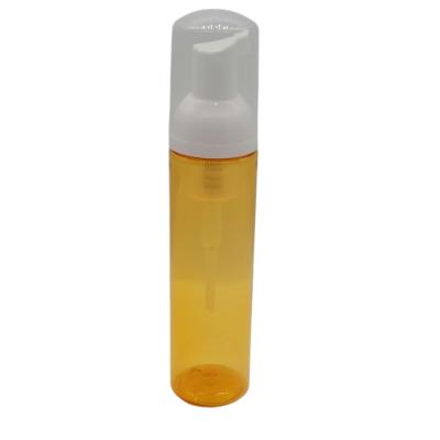 China Wholesale 80ml Transparent Plastic Cosmetic Packaging Yellow Foam Pump Foam Bottles For Essence for sale