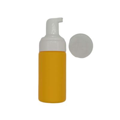 China Cosmetic Customizable Recyclable Plastic Airless Yellow PE Foam Spray 100ml Plastic Cosmetic Bottles for sale