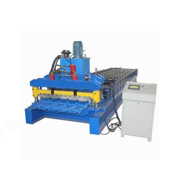 China Steel Struction Building Colored Steel Glazed Step Roof Panel Roll Forming Machine Roofing Tile Making Machine Vendor for sale