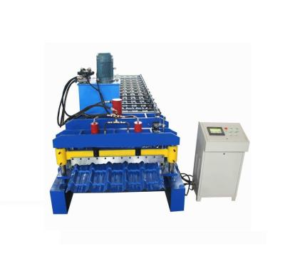 China Steel Struction Building Colored Steel Glazed Roof Panel Roll Forming Machine Roofing Tile Making Machine for sale