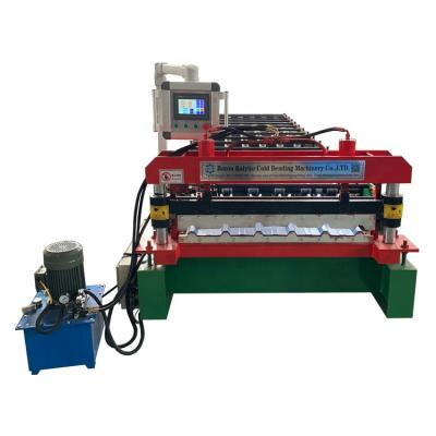 China Building Construction Steel Metal Roof Trapezoidal Iron Roofing Sheet Roll Forming Machine for sale