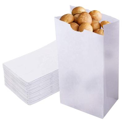 China Recycled Materials White Paper Custom Lunch Bags Biodegradable Grease Resistant Waxed Paper Bakery Bags For Snacks Squeeze Popcorn for sale