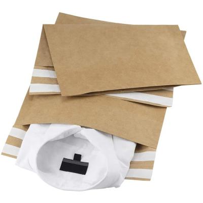 China Recycled Packaging Materials Custom 100% Poly Paper Packaging Envelopes Reusable Mailer Mailer Bags For T-shirt Apparel for sale