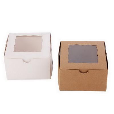 China Custom Environmental Friendly Hospitality Recyclable Gift Boxes Donuts Small Boxes With Window Birthday Party Wedding Banquet Pastries for sale