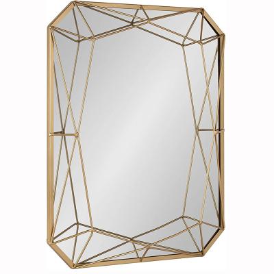 China Art Decor Modern Glam Geometric Shaped Metal Accent Wall Mirror for sale