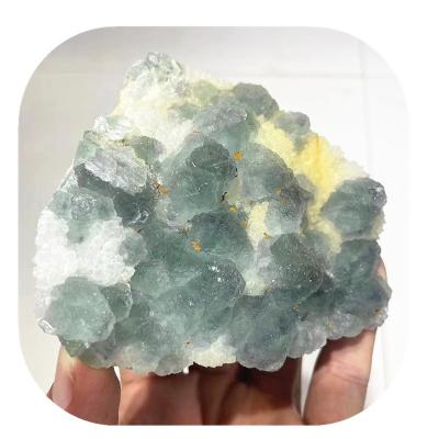 China Wholesale Africa Natural Gemstone Specimen Healing Fluorite Mineral Crystals Cluster For Home Decor for sale