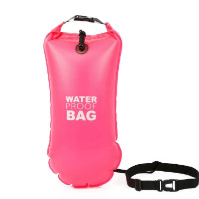 China Foldable Lightweight PVC Storage Safety Swim Buoy Open Water Marker Inflatable Floating Swim Buoy for sale