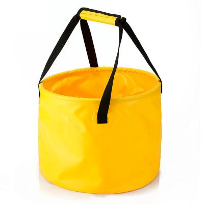 China Universal High Quality 500DPVC Folding Bucket With Lid Outdoor Boating Fishing Camping for sale