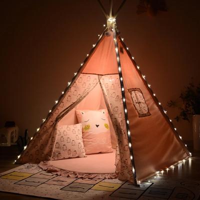 China Toy Custom Indoor Teepee Indian Soft Cotton With Window Canvas Tent House For Kid's Toy Castle Teepee Play Toys Room for sale