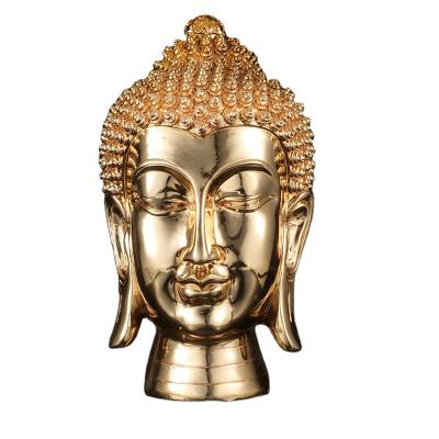 China Europe China Factory Supply High Quality Diy Resin Statue Craft Gold And Silver Buddha Head for sale