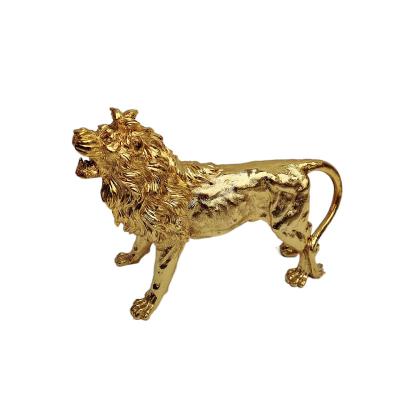 China Europe Gold Craft Resin Animal Lion Statue Home Office Hotel Decor Accessories Silver for sale