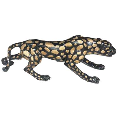 China Europe size large guade hotel home resin craft decoration hot selling black leopard animal sculpture for sale