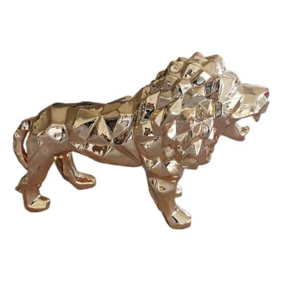 China High Quality Animal Resin Craft Hotel Home Office Decoration Large Porcelain Statues Black Lion Sculpture for sale