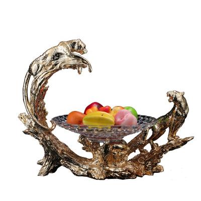 China Nordic Europe Style Resin Leopard Fruit Dish Fruit Dish Creative Desktop Storage Nordic Home Decor Accessories Modern Creative Desktop Storage for sale