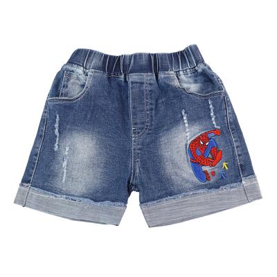 China Color Fade Proof Boys jeans shorts wash water 2022 summer new children kids pants cotton fashion cartoon anime Super hero wholesale custom made for sale