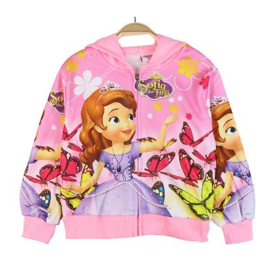 China 2022 New Spring And Autumn Girls' Jackets Baby Children'S Clothing Fashion Hooded Breathable Anime Sofia Clothes 2-8 Years for sale