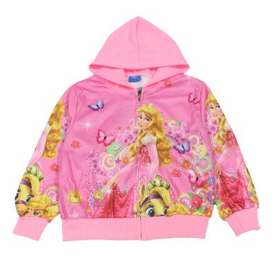 China Anti-wrinkle spring autumn girls jacket baby kids hooded coat zipper children clothing fashion anime cartoon Rapunzel clothes for sale