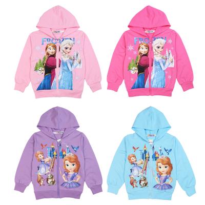 China 2022 New Spring Autumn Anna Elsa Princess Girls Coat Breathable Kids Flower Hooded Outwear Baby Kids Coats Jacket Clothing 2-8y for sale