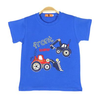 China Boys Anti-Shrink Stitches New Cotton Sleeve Summer Children Baby Clothes Short Sleeve Children's Excavator Upper Fashionable T-Shirt for sale