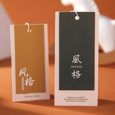 China Free Design Luxury Custom Brand Double Layer Hang Tags Clothing Name Tag With Strings for sale