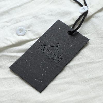 China Viable Wholesale Black Paper Hang Tag Premium Design Luxury Design Custom Garment Clothing Label for sale