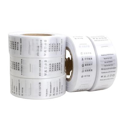 China Low price quality viable wholesale custom silk satin printed garment care wash label for clothing for sale