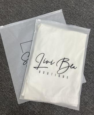 China Recyclable Custom Printing Frosted Transparent Plastic Poly Zip Lock Packaging Bags For Clothes for sale