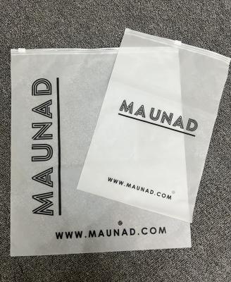 China Recyclable Wholesale Custom Frosted Zipper Plastic Bags For Clothes Packaging With Your Logo for sale