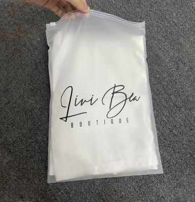 China Recyclable Custom Frosted Clear Plastic CPE Clothing Packaging Bags With Zipper for sale