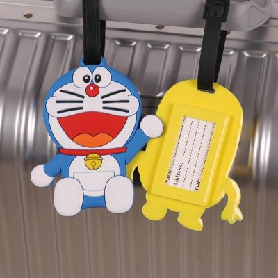 China 2020 NEW Free Custom Luggage Fashion Design Soft Silicone Printing Travel Trunk Luggage PVC Bag Tag for sale