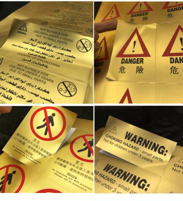 China Anti-Counterfeit High Quality Custom Special Shape Printing Aluminum Gold Foil Label Stickers for sale