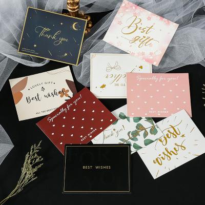 China Sustainable Free Design Christmas Birthday Wedding Invitation Jewelry Gift Paper Thank You Tag Cards With Logo for sale