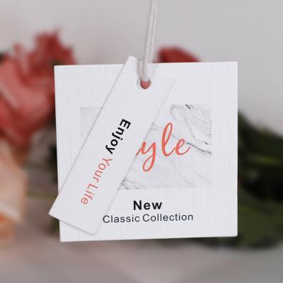 China Viable Custom Printed Square Necklace Swing Tag Clothes Brand Jewelry Tag Logo for sale