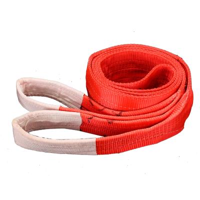 China Double Polyester Webbing Sling With Lifting Eyes 8t Polyester Eye To Eye Webbing Sling Flat Flat for sale