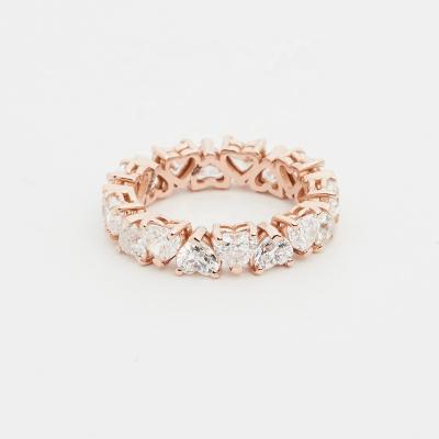 China Fashion LOZRUNVE Heart CZ Eternity Ring 925 Sterling Silver Rose Gold Plated for sale