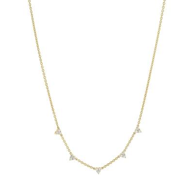 China LOZRUNVE 925 Sterling Silver Gold Korean Triple Charm TRENDY Cable Chain Necklace Scarf For Women for sale