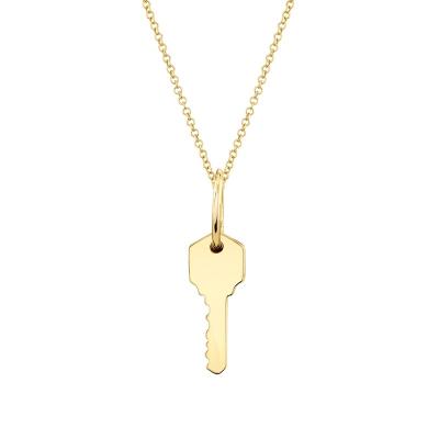 China LOZRUNVE FASHIONABLE Custom 925 Sterling Silver Gold Plated Vermeil Engraved Personalized Key Pendant Necklace Jewelry for sale