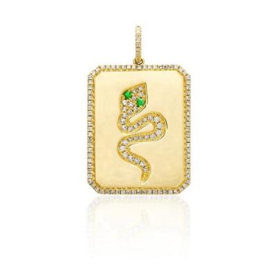 China Wholesale Hiphop Rock Jewelry Gold Plated Sterling Silver 925 Zirconia Snake Charm for sale