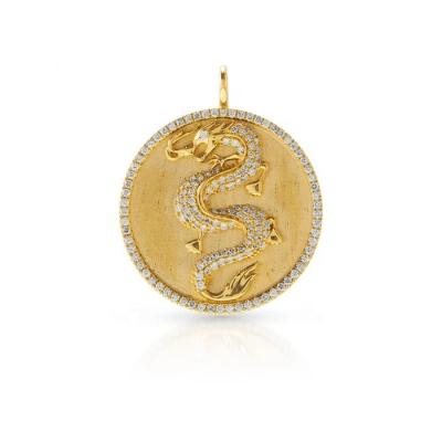 China Hawaiian Gold 925 Sterling Silver Cubic Zirconia Dragon Locket Charm from Hiphop Jewelry Maker for sale