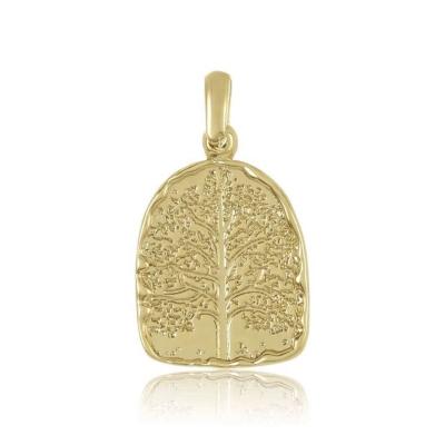 China Wholesale Hiphop Jewelry 925 Sterling Silver Plain 18k 14k Gold Tree Of Life Pendant For Necklace for sale