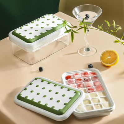 China Viable Manufacturers Produce Silicone Ice Cream Tray Cube Mold Creative Ice Storage Box with Lid for Household Square Ice Box for sale